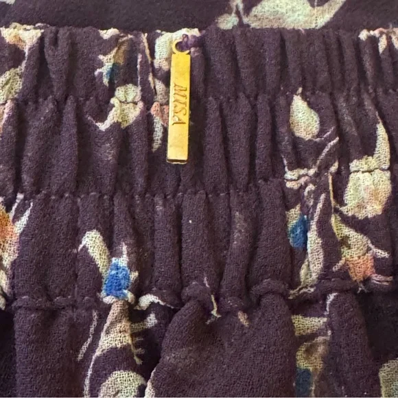MISA Los Angeles Size M Adeli Top Off Shoulder Viscose Purple Floral Sheer Boho - Picture 10 of 12
